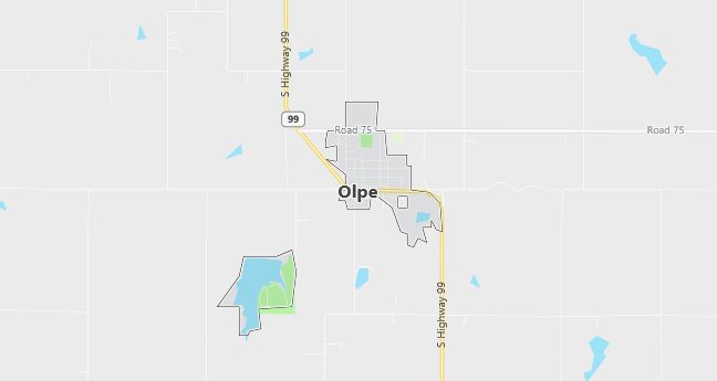 Map of Olpe, KS