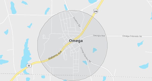 Map of Omega, GA