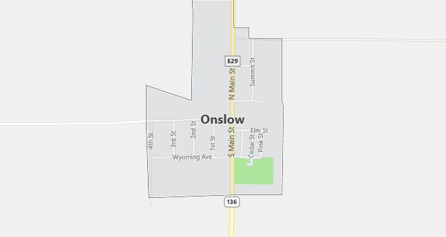 Map of Onslow, IA