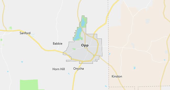 Map of Opp, AL