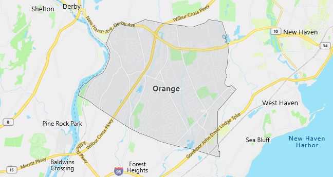 Map of Orange, CT