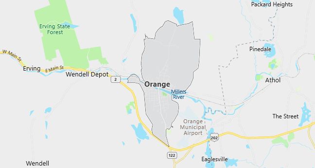 Map of Orange, MA