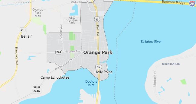 Map of Orange Park, FL