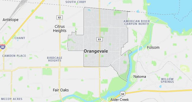 Map of Orangevale, CA