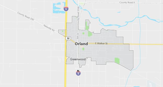 Map of Orland, CA