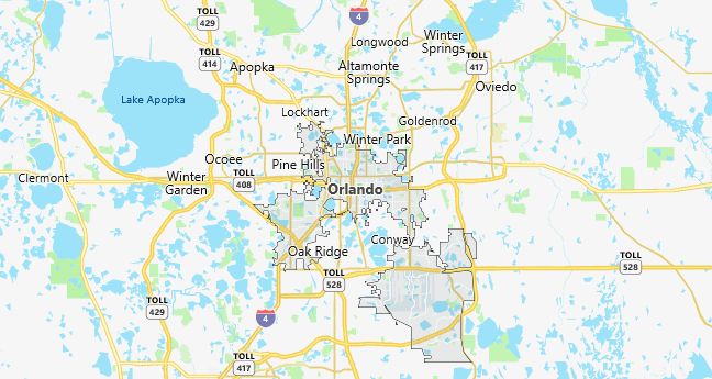 Map of Orlando, FL