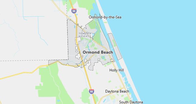 Map of Ormond Beach, FL