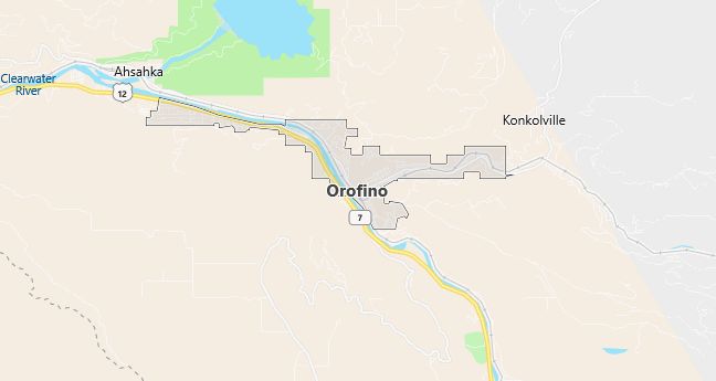 Map of Orofino, ID