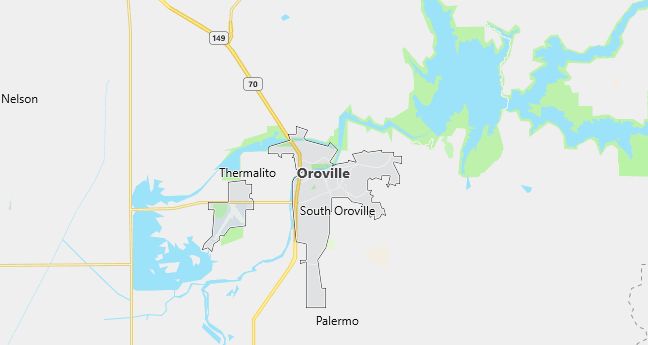 Map of Oroville, CA