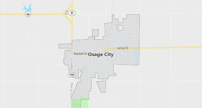 Map of Osage City, KS