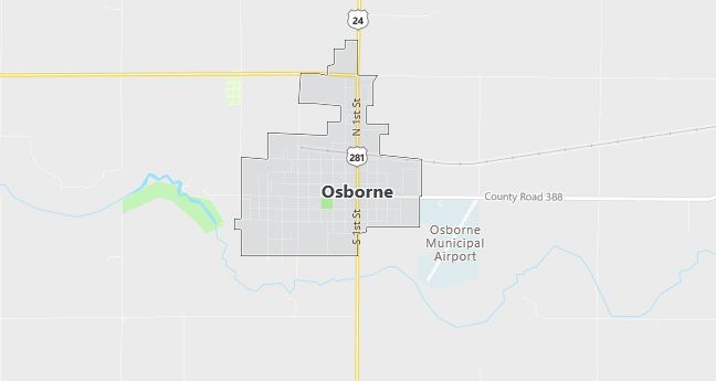 Map of Osborne, KS