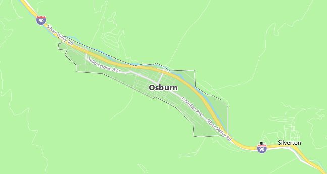 Map of Osburn, ID