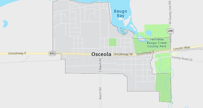 Map of Osceola, IN