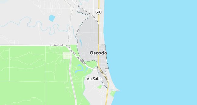 Map of Oscoda, MI