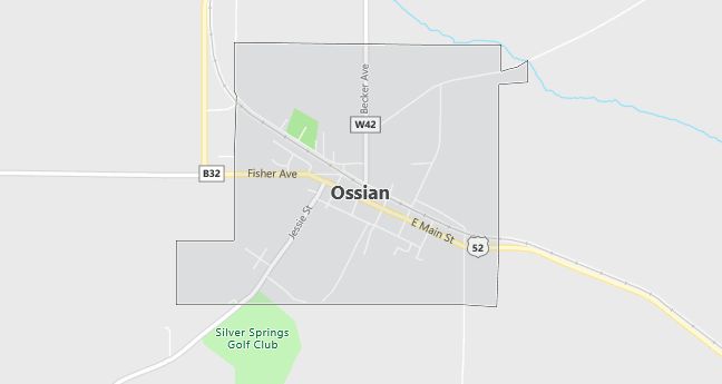 Map of Ossian, IA