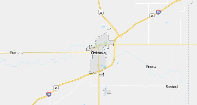 Map of Ottawa, KS