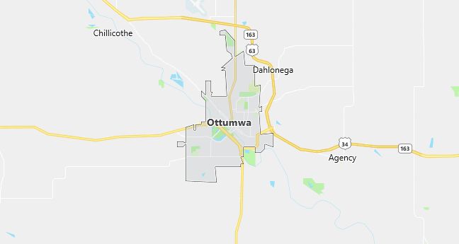 Map of Ottumwa, IA