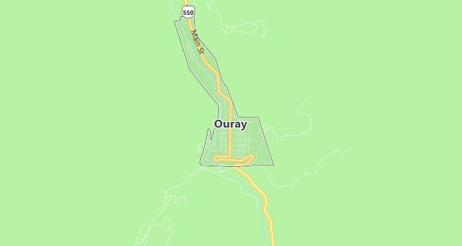 Map of Ouray, CO