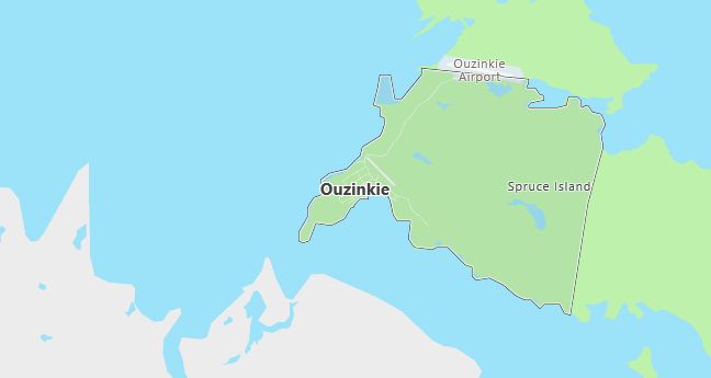 Map of Ouzinkie, AK