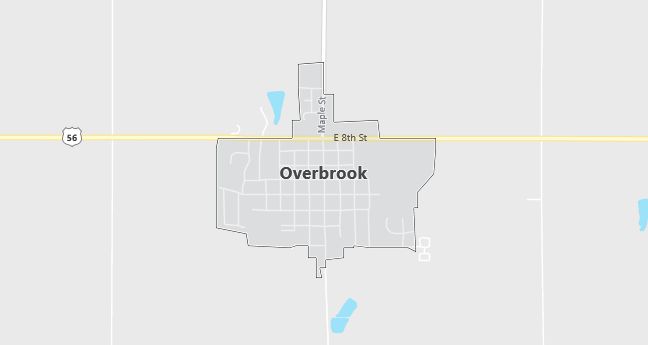 Map of Overbrook, KS