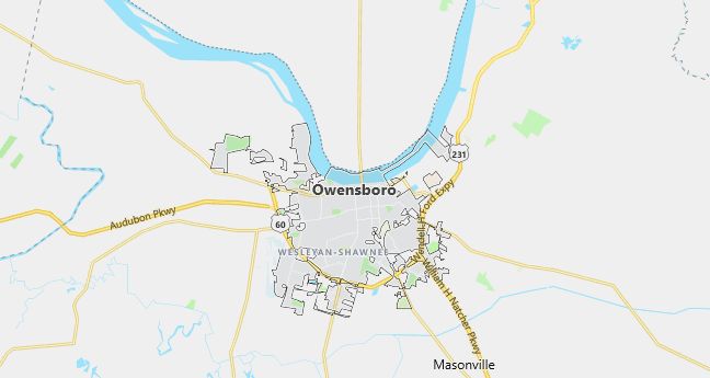 Map of Owensboro, KY