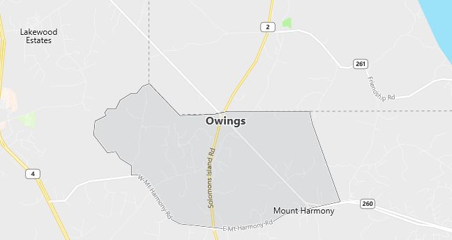 Map of Owings, MD