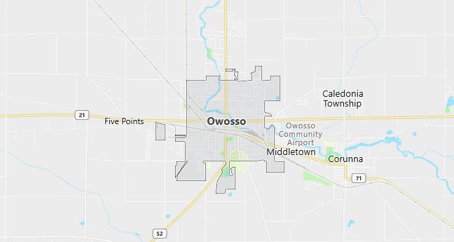 Map of Owosso, MI