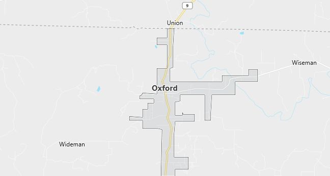 Map of Oxford, AR