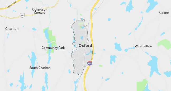 Map of Oxford, MA