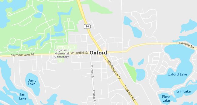 Map of Oxford, MI