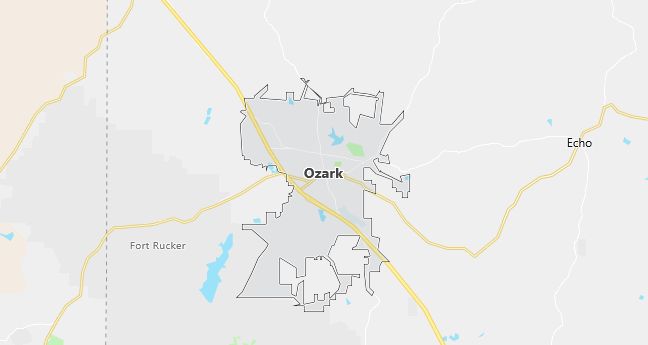 Map of Ozark, AL