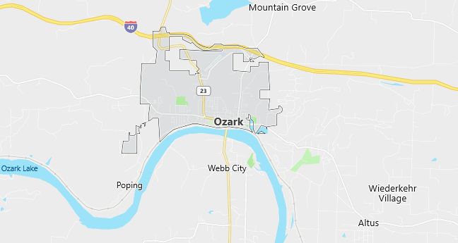 Map of Ozark, AR