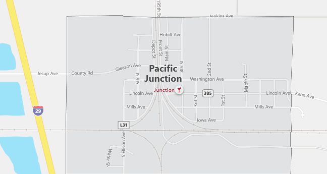 Map of Pacific Junction, IA