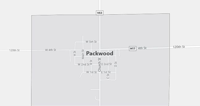 Map of Packwood, IA