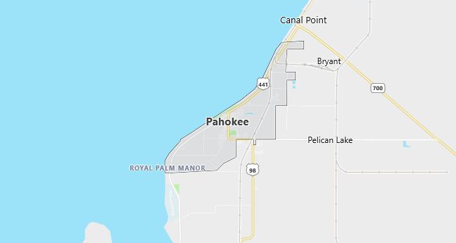 Map of Pahokee, FL