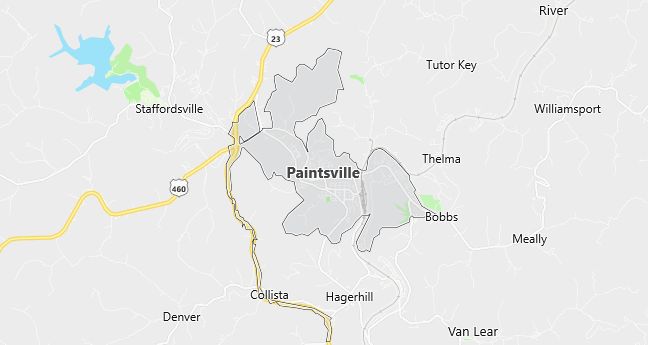 Map of Paintsville, KY