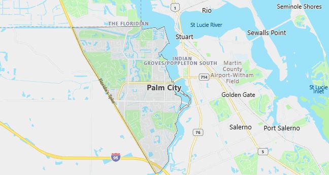 Map of Palm City, FL