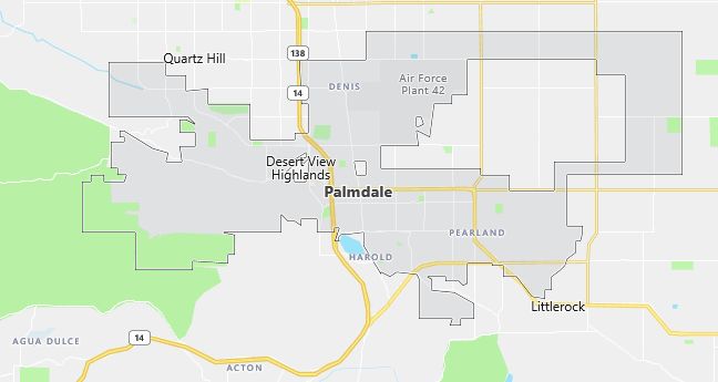 Map of Palmdale, CA