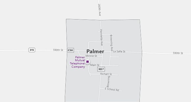 Map of Palmer, IA