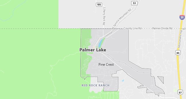 Map of Palmer Lake, CO