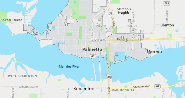 Map of Palmetto, FL