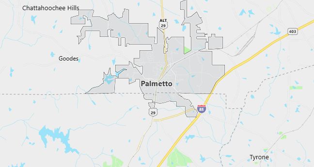 Map of Palmetto, GA