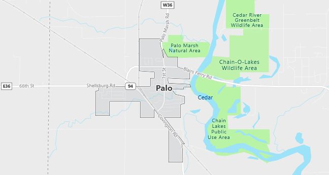 Map of Palo, IA