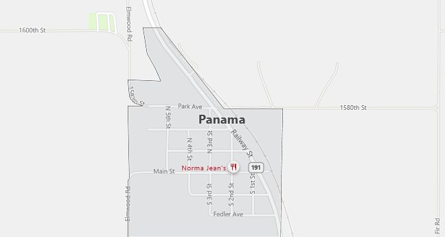 Map of Panama, IA