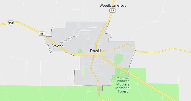 Map of Paoli, IN