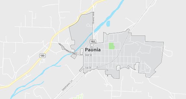 Map of Paonia, CO