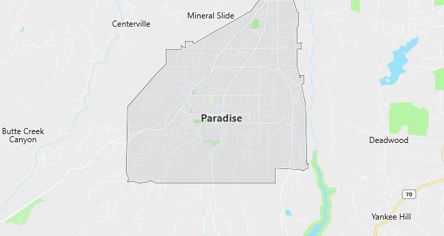 Map of Paradise, CA