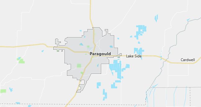 Map of Paragould, AR