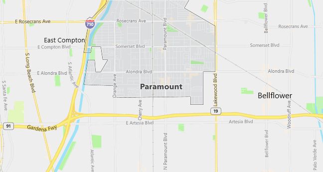 Map of Paramount, CA