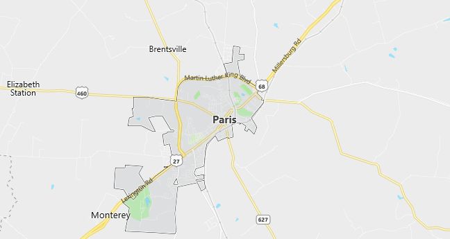 Map of Paris, KY